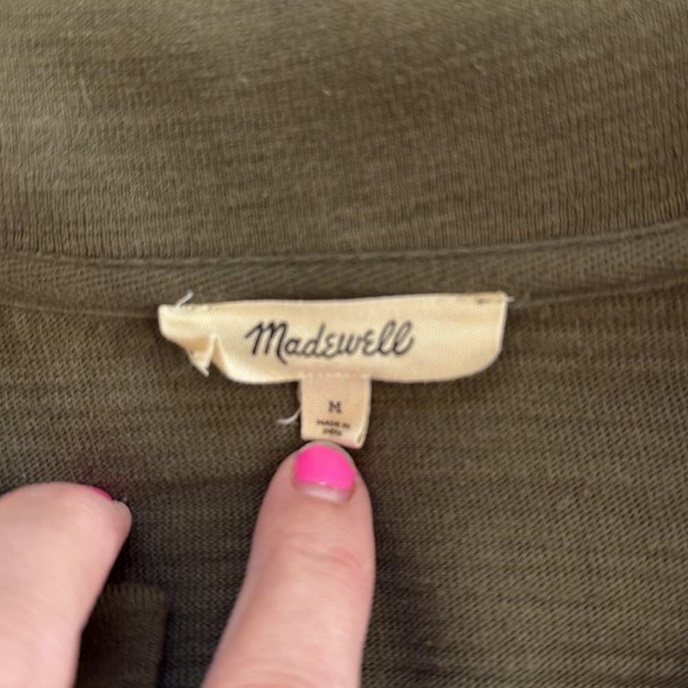 Madewell Striped Long Sleeve Polo Shirt. Size M - Picture 2 of 6